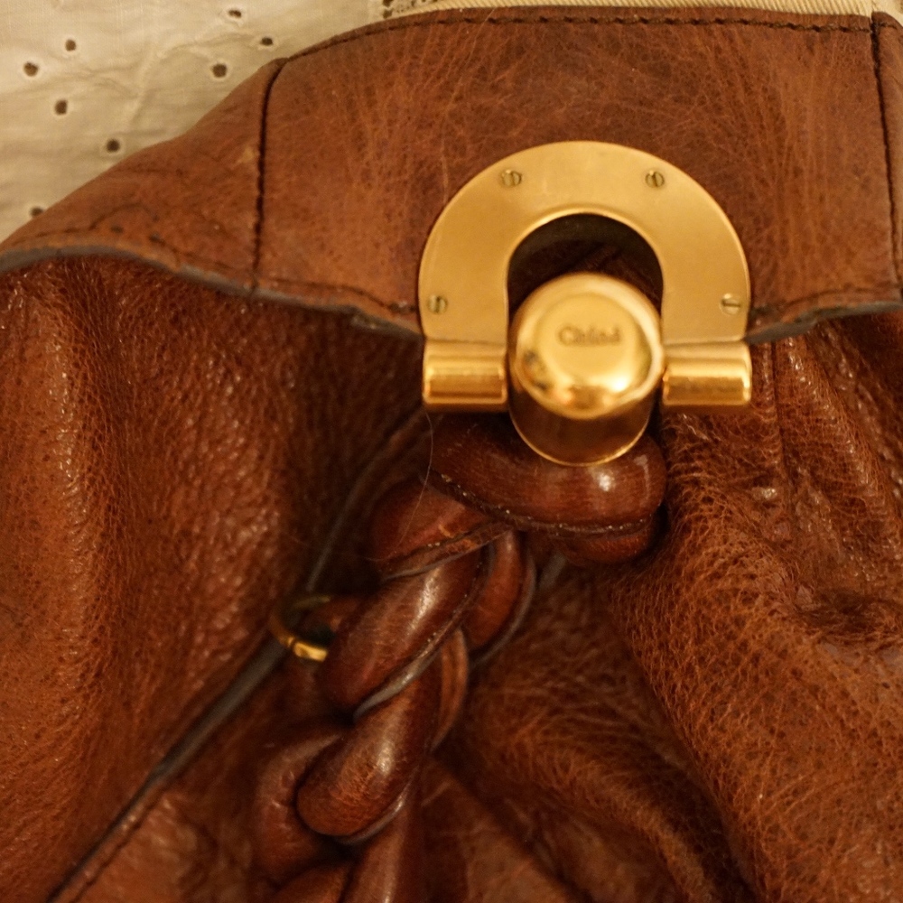 Chloe Heloise Bag large chestnut brown EUC - Picture 4 of 8